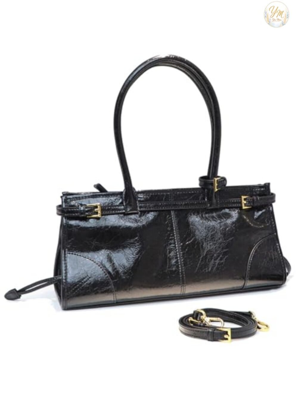 Womens Faux Leather Shoulder Bag Baguette Crossbody Handbag Work Purse